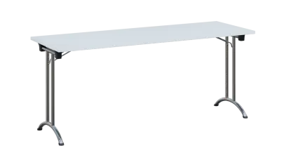 SLC 180 chrom skládací jednací stůl 1800x600, deska 25 mm, podnož chrom, deska bílá